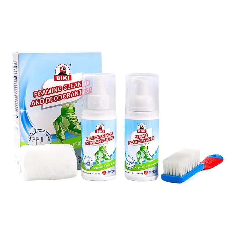High Efficiency Portable Shoe Care Remove Stains Deodorant Towel Brush Foam Cleaner Sneaker Cleaning Kit